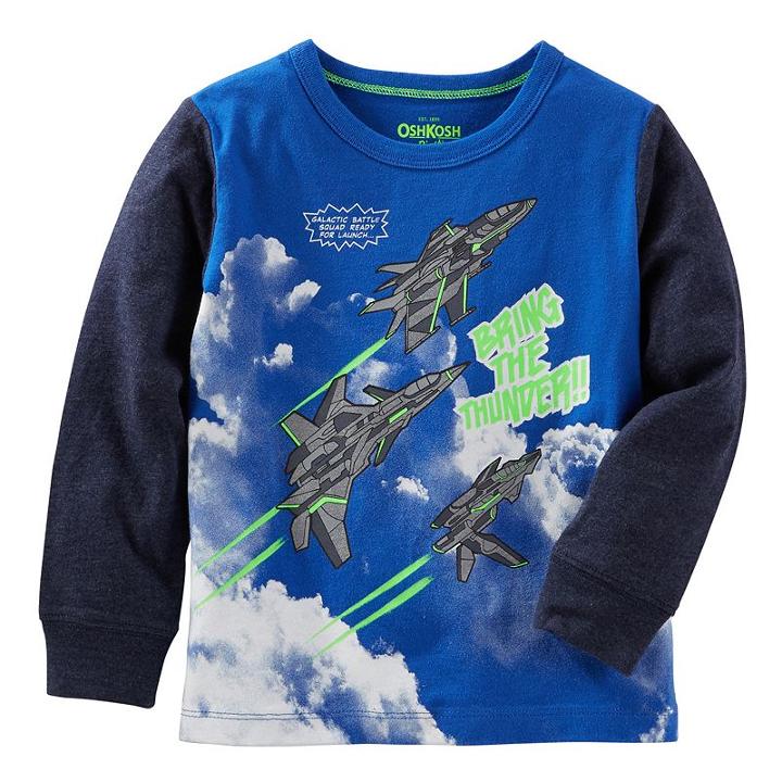 Boys 4-8 Oshkosh B'gosh&reg; Long Sleeve Comic Book Graphic Tee, Boy's, Size: 4, Med Blue