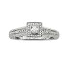Round-cut Diamond Engagement Ring In 10k White Gold (1/4 Ct. T.w.), Women's, Size: 7