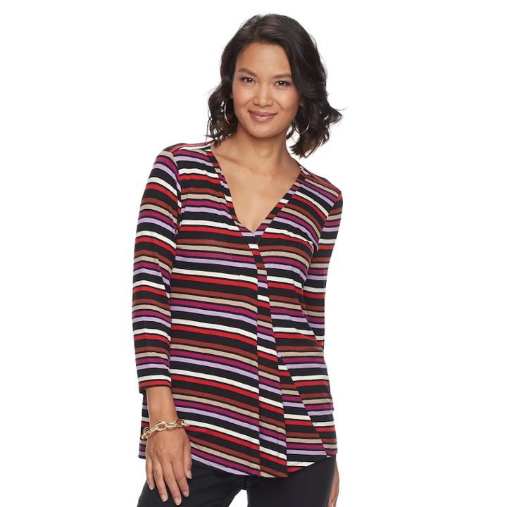 Women's Dana Buchman Release-pleat Top, Size: Xl, Lt Purple