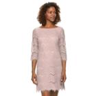 Women's Jessica Howard Fringe Lace Shift Dress, Size: 10, Light Pink