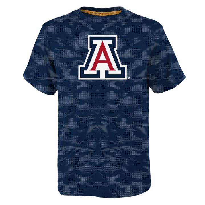 Boys 8-20 Arizona Wildcats Vector Dri-tek Tee, Size: S 8, Blue (navy)
