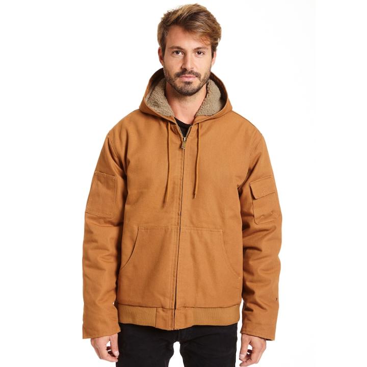 Big & Tall Stanley Canvas Sherpa-lined Hooded Jacket, Men's, Size: Xl Tall, Beig/green (beig/khaki)