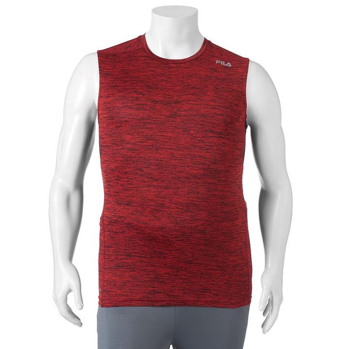 Big & Tall Fila Sport&reg; Fitted Tru-dry Fitted Space-dyed Base Layer Performance Tee, Men's, Size: Xl Tall, Dark Red
