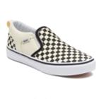 Vans Asher Boys' Checkered Skate Shoes, Size: 5, White