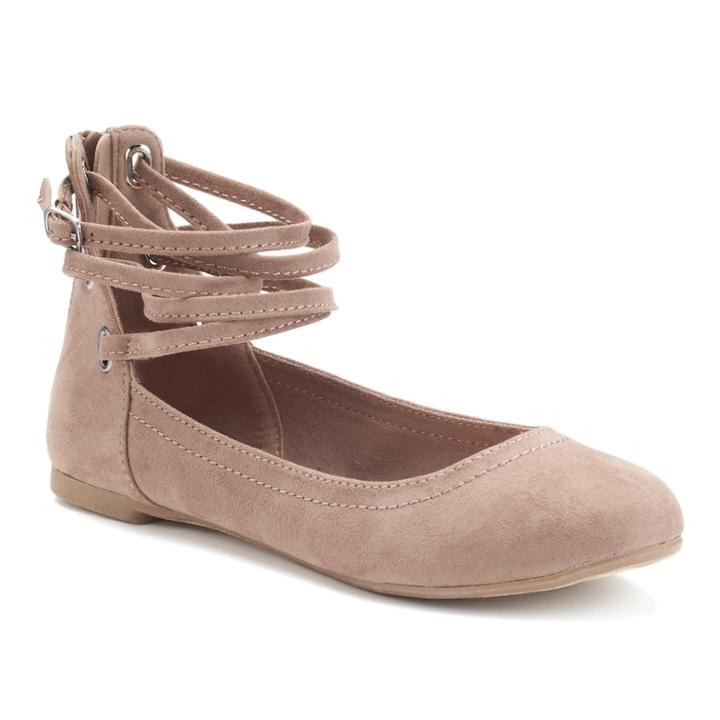 So&reg; Women's Ankle-wrap Ballet Flats, Size: Medium (7), Brown Oth