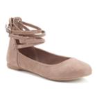 So&reg; Women's Ankle-wrap Ballet Flats, Size: Medium (7), Brown Oth