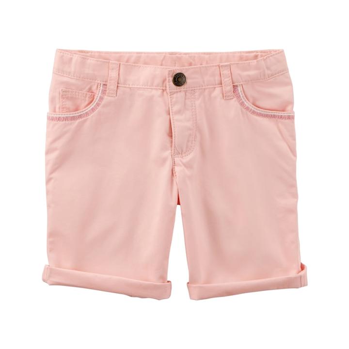 Girls 4-8 Carter's Rolled Cuff Shorts, Size: 5, Pink