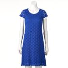 Women's Ronni Nicole Circle Lace Shift Dress, Size: 12, Med Blue