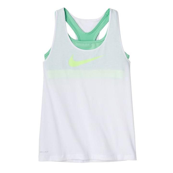 Girls 7-16 Nike Swoosh Built-in Sports Bra Racerback Tank Top, Size: Xl, Natural