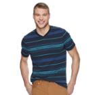 Men's Urban Pipeline&reg; Striped Maxflex V-neck Tee, Size: Xl, Dark Blue