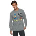 Men's Disney Mickey Mouse & Donald Duck Tee, Size: Medium, Light Grey