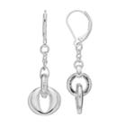 Napier Interlocking Circle Drop Earrings, Women's, Silver