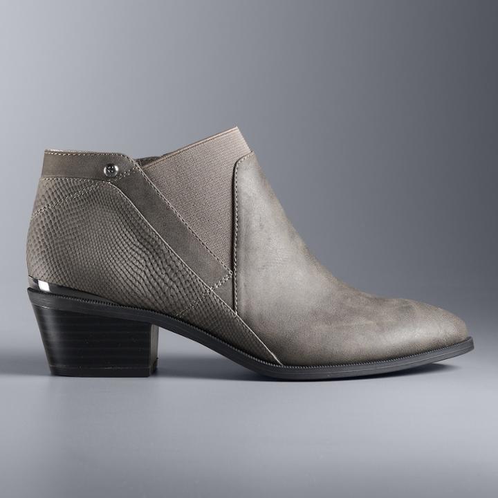 Simply Vera Vera Wang Skylark Women's Ankle Boots, Size: 8.5, Med Grey