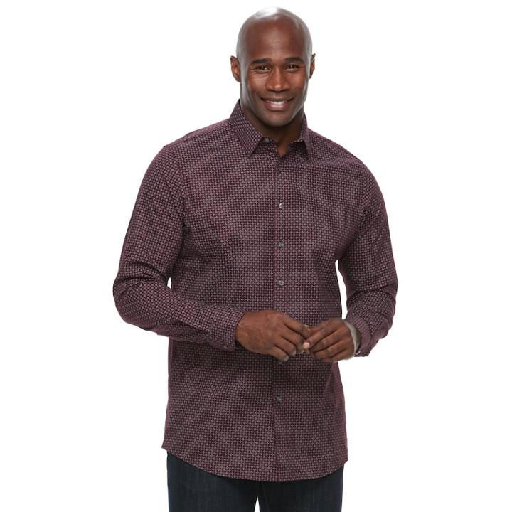 Big & Tall Apt. 9&reg; Premier Flex Modern-fit Stretch Button-down Shirt, Men's, Size: 2xb, Red