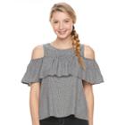 Juniors' So&reg; Ruffle Cold-shoulder Top, Girl's, Size: Xs, White