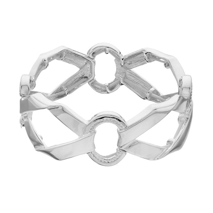 Napier Foldover Link Stretch Bracelet, Women's, Silver