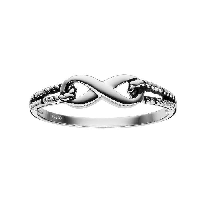 Sterling Silver Infinity Ring, Women's, Grey