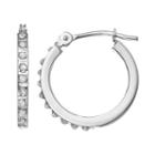 Diamond Fascination 10k Gold Hoop Earrings, Women's, White