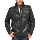 Men's Levi's&reg; Sherpa-lined Faux-leather Trucker Jacket, Size: Xl Tall, Black