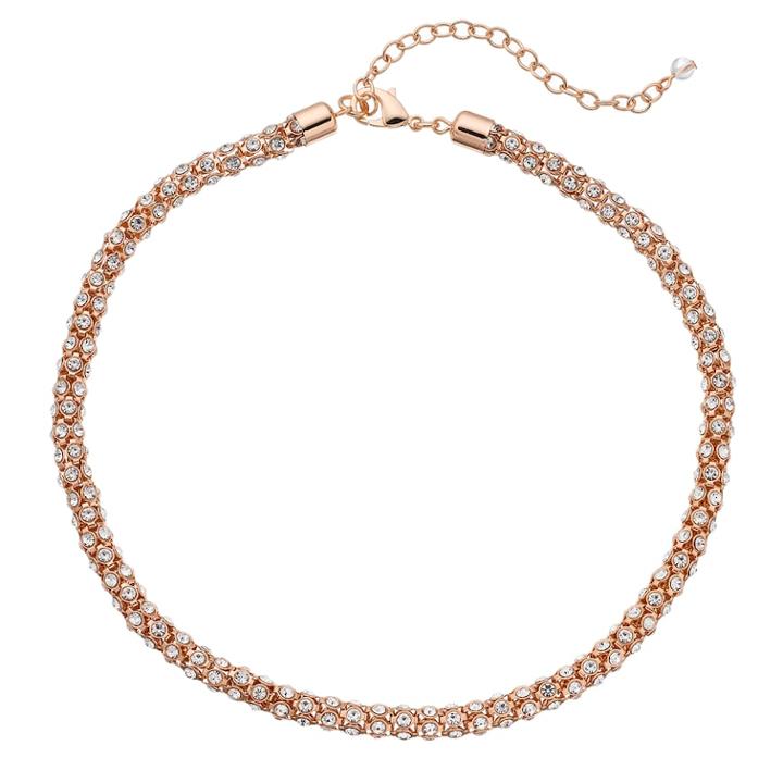 Napier Simulated Crystal Collar Necklace, Women's, Light Pink