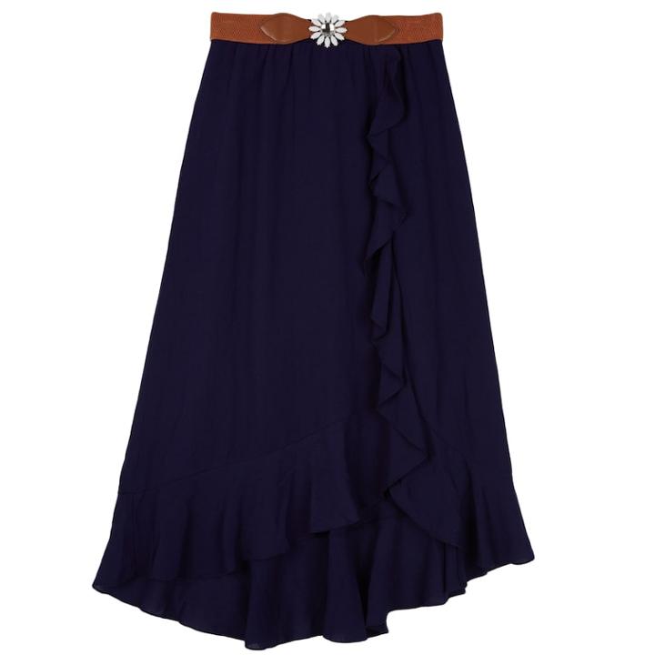 Girls 7-16 Iz Amy Byer Belted Crepon Wrap Skirt, Size: Xl, Blue (navy)