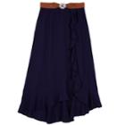 Girls 7-16 Iz Amy Byer Belted Crepon Wrap Skirt, Size: Xl, Blue (navy)