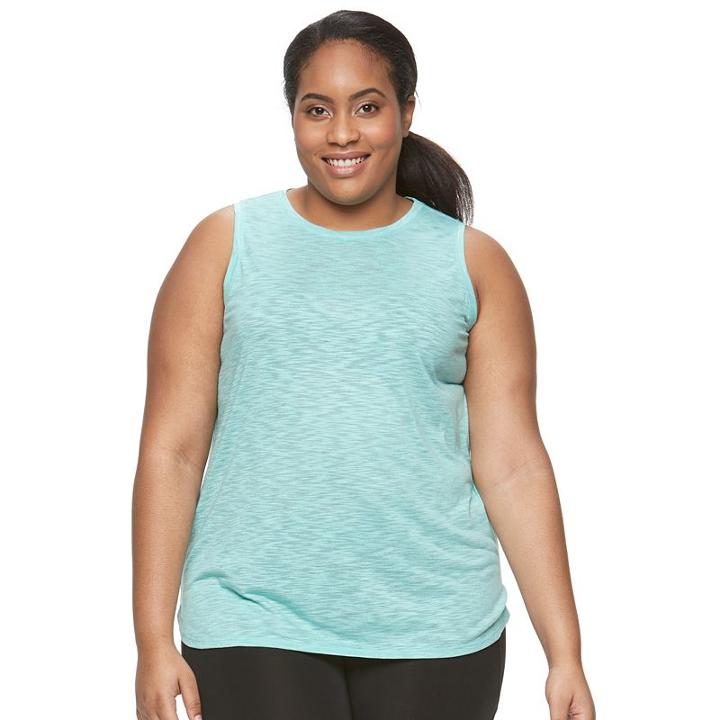 Plus Size Tek Gear&reg; Easy Fit High-low Tank, Women's, Size: 2xl, Turquoise/blue (turq/aqua)
