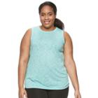Plus Size Tek Gear&reg; Easy Fit High-low Tank, Women's, Size: 2xl, Turquoise/blue (turq/aqua)