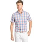 Men's Izod Check Advantage Button-down Shirt, Size: Large, Orange