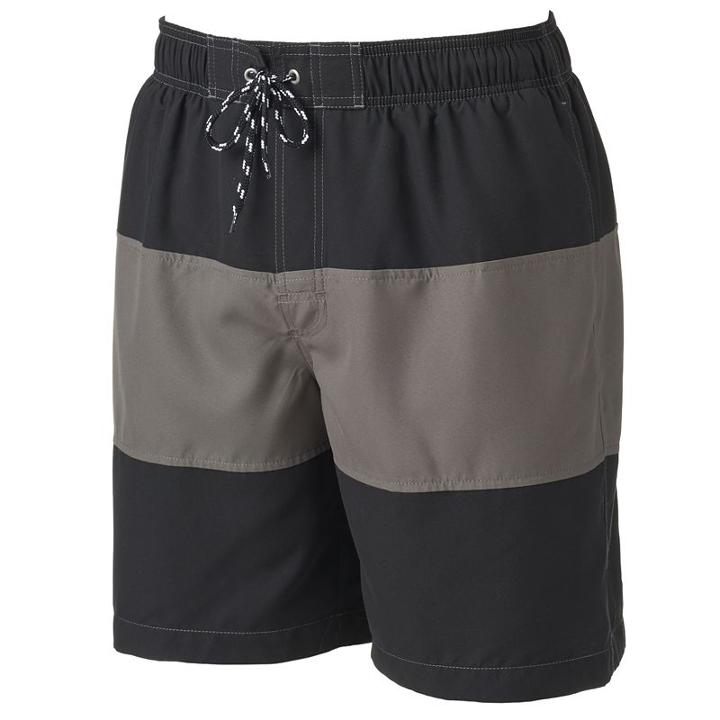 Big & Tall Croft & Barrow&reg; Colorblock Microfiber Swim Trunks, Men's, Size: 3xb, Grey (charcoal)