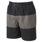 Big & Tall Croft & Barrow&reg; Colorblock Microfiber Swim Trunks, Men's, Size: 3xb, Grey (charcoal)