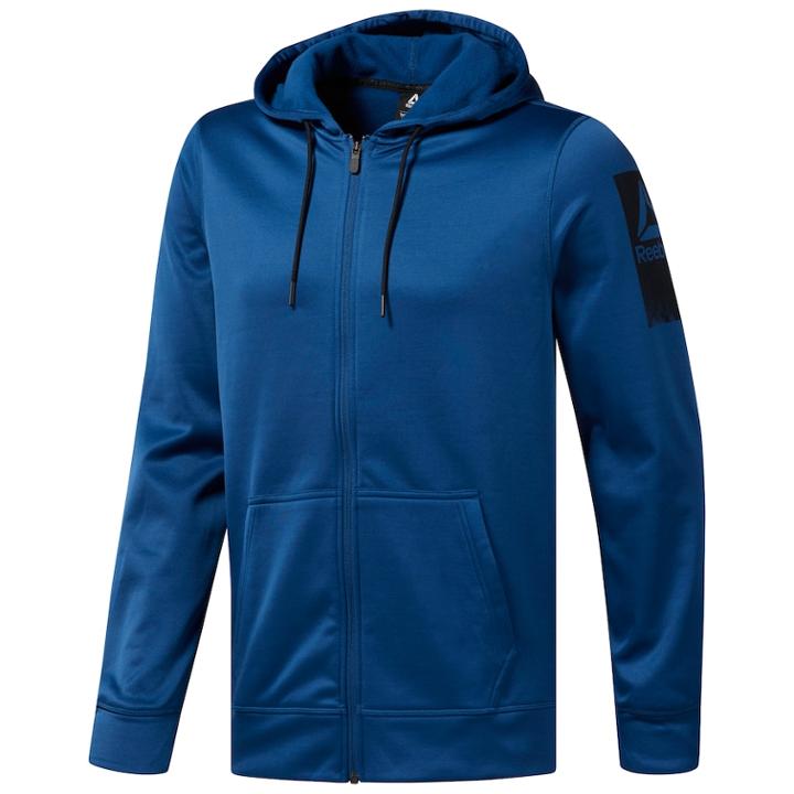 Men's Reebok Full-zip Fleece Hoodie, Size: Xxl, Dark Blue