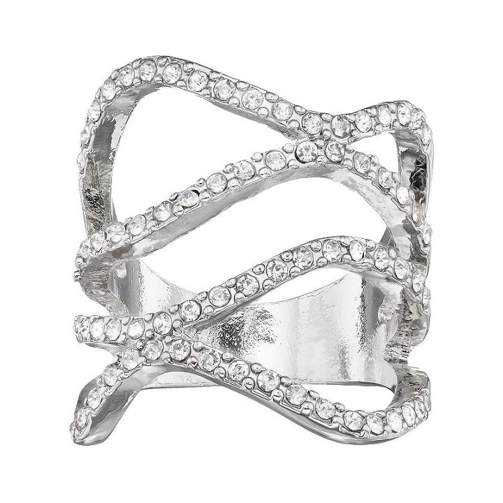 Wavy Multi Row Ring, Women's, Size: 7, Silver