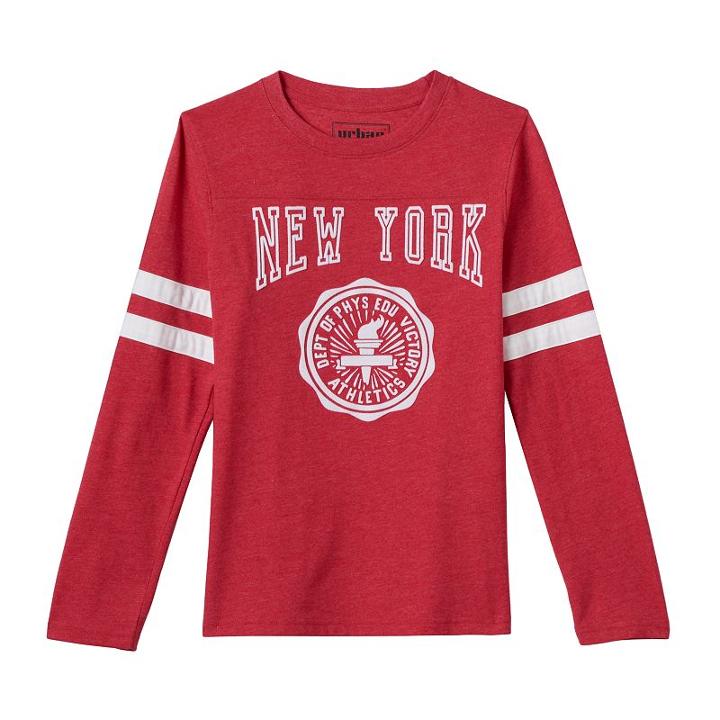 Boys 8-20 Urban Pipeline New York Football Tee, Boy's, Size: Small, Red