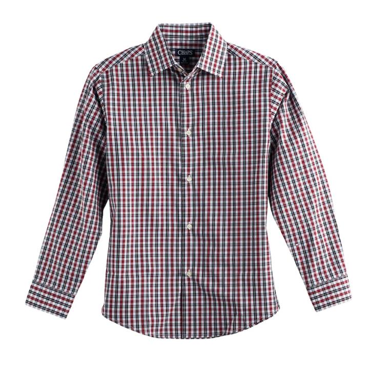 Boys 8-20 Chaps Checker Button-down Shirt, Size: 10-12, Dark Red