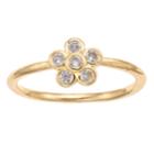 Lc Lauren Conrad Gold Tone Simulated Crystal Flower Ring, Women's, Size: 7