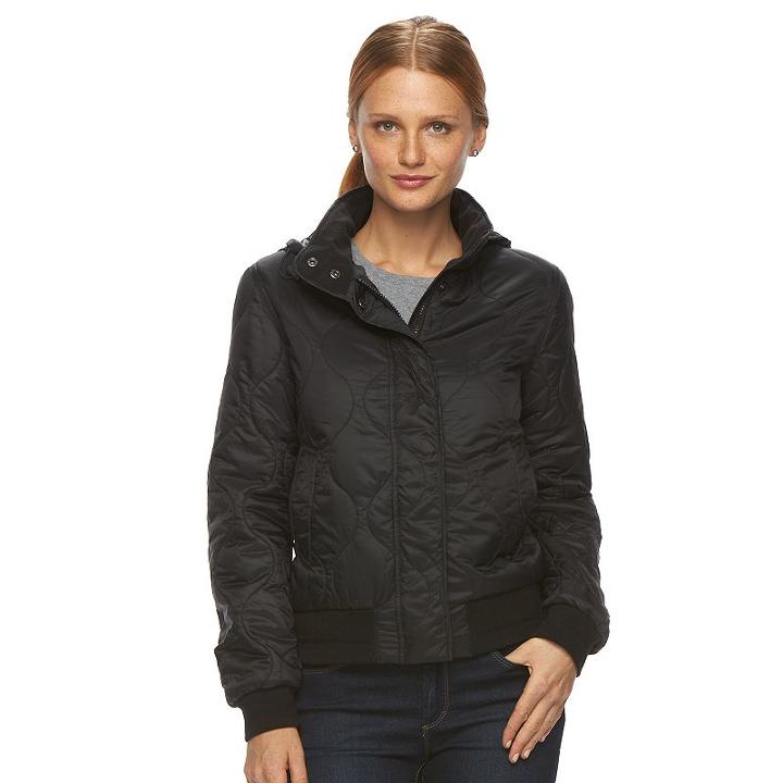 Women's Neo-i By Orobos Puffer Bomber Jacket, Size: Medium, Black