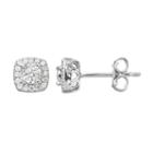 1/5 Carat T.w. Diamond Sterling Silver Halo Stud Earrings, Women's, White