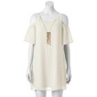 Juniors' Lily Rose Cold-shoulder Shift Dress, Girl's, Size: Small, Natural