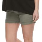 Maternity A:glow Belly Panel Cuffed Twill Shorts, Women's, Size: 16-mat, Green