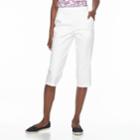 Women's Croft & Barrow&reg; Pull On Lace-up Hem Capris, Size: Large, White