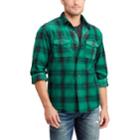 Men's Chaps Regular-fit Plaid Flannel Shirt Jacket, Size: Small, Green