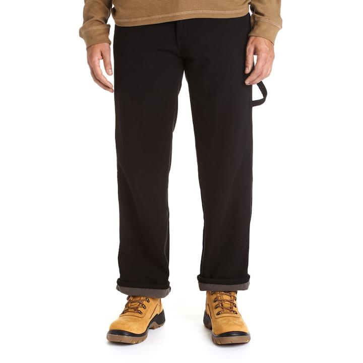 Men's Stanley Classic-fit Fleece-lined Carpenter Jeans, Size: 36x30, Black