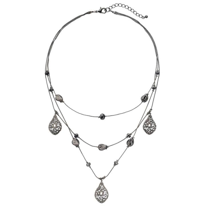 Filigree Teardrop Layered Necklace, Women's, Oxford