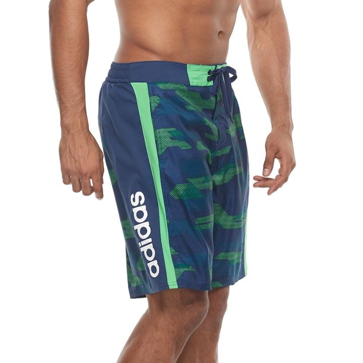 Men's Adidas Sur Shot Camo 4-way Stretch E-board Shorts, Size: Large, Green