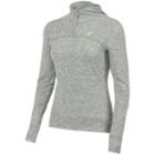 Women's Asics Ultra-soft Lux Quarter-zip Running Hoodie, Size: Xl, Light Grey