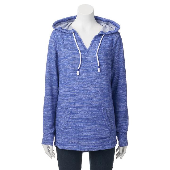 Juniors' So&reg; Hooded Notchneck Tunic, Girl's, Size: Small, Brt Blue