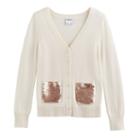 Girls 4-12 Sonoma Goods For Life&trade; Sequin Pocket Cardigan, Size: 4, Stream