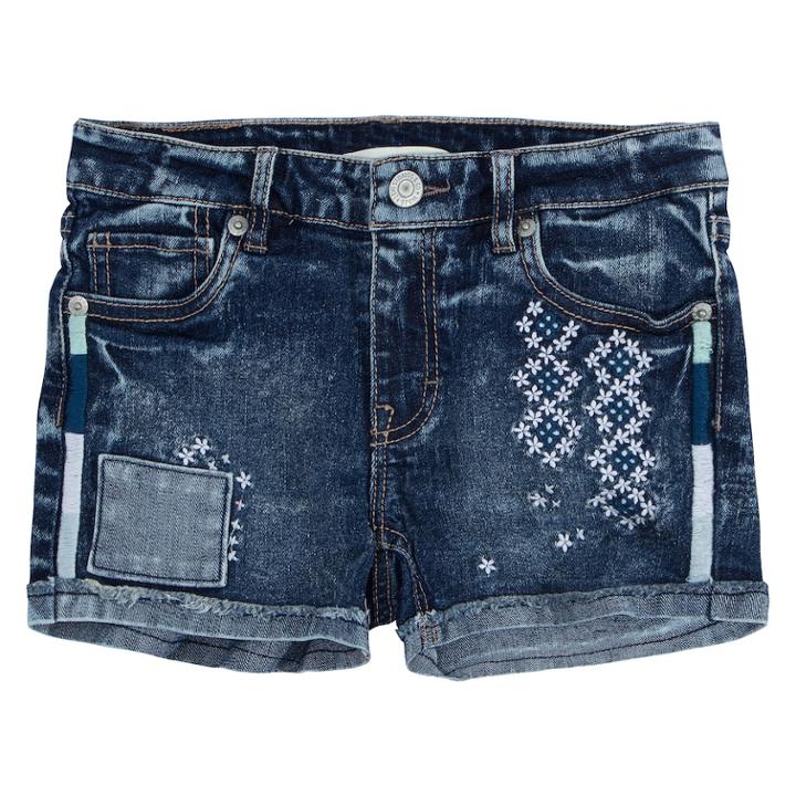 Girls 7-16 Levi's Embroidery Embellished Shorty Shorts, Size: 14, Dark Blue