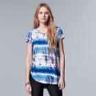 Women's Simply Vera Vera Wang Print High Low Hem Tee, Size: Xs, Blue
